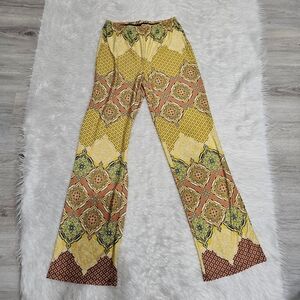 Bohemian Patterned Wide-Leg Pants